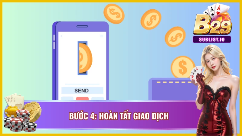 Bước cuối cùng khi thực hiện rút tiền B29 